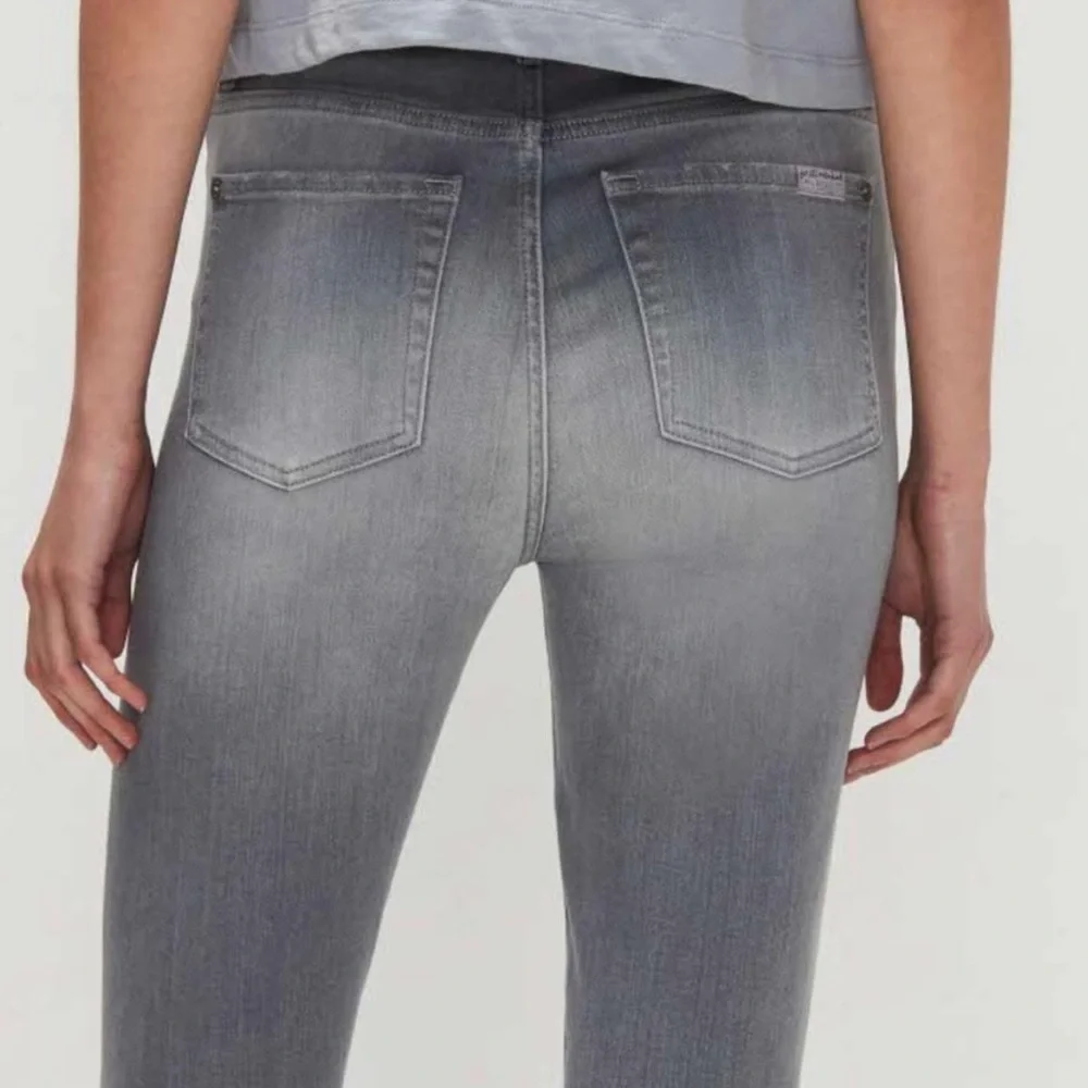 NWT 7 For All Mankind 7FAMK b (air) The Ankle Skinny Jeans Stretch Light Gray 28 - Picture 3 of 11